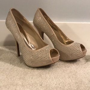 Jennifer Lopez Rhinestone Peep-toe Heels